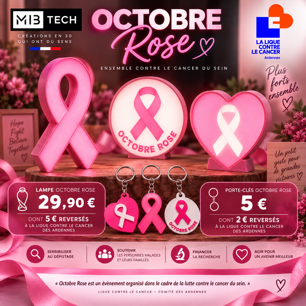 🎀 Octobre Rose : MBTech s’engage aux côtés de La Ligue contre le cancer des Ardennes