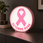 Lampe LED 3D – Octobre Rose Rond