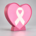 Lampe LED 3D – Octobre Rose Coeur
