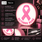 Lampe LED 3D – Octobre Rose Rond