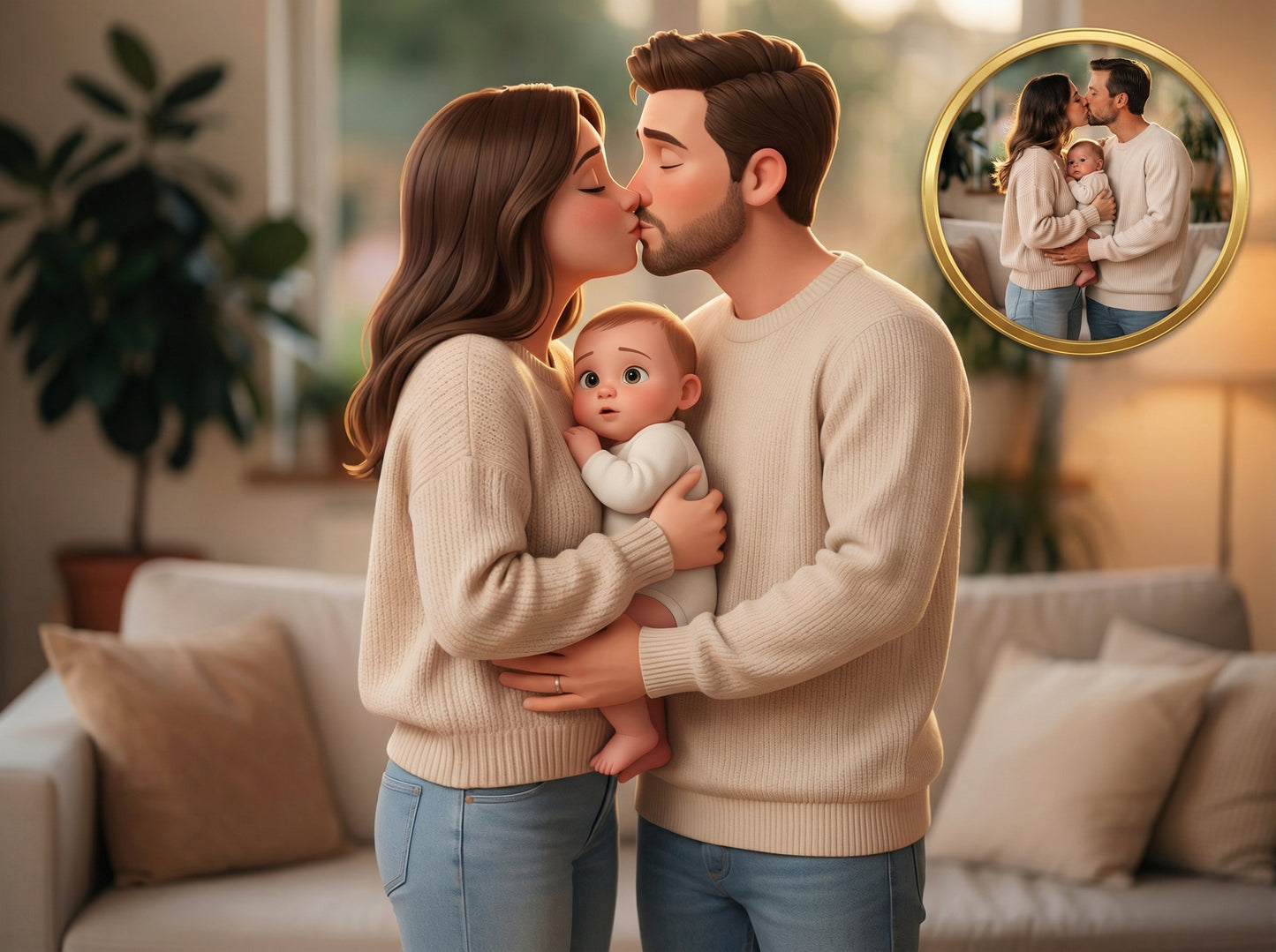 Portrait de Famille Style Animation 3D – Transformation Artistique Personnalisée