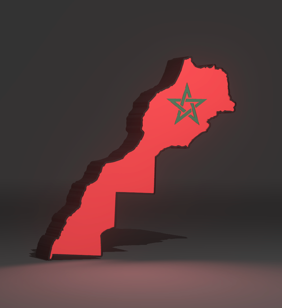 Lampe 3D Pays – Silhouette Éclairée aux Couleurs du Drapeau