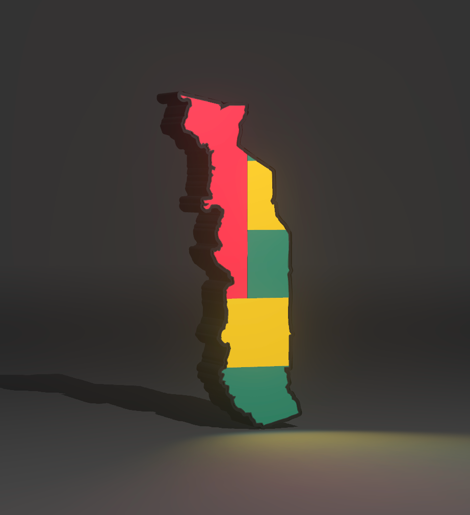 Lampe 3D Pays – Silhouette Éclairée aux Couleurs du Drapeau